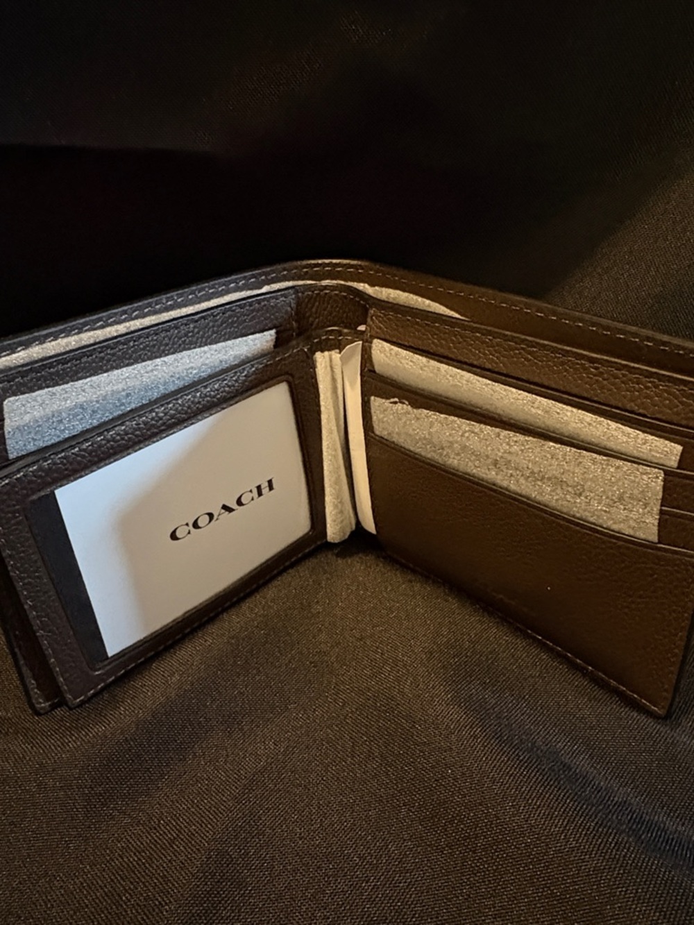 Coach Brown Pebbled Leather Bifold Wallet - Picture 2 of 4